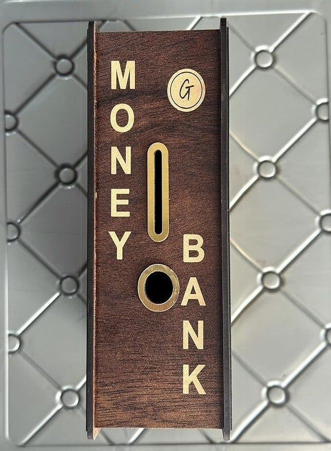 RERANT Wooden Piggy Bank for Kids & Adults, Coin Box with Carved Design, Savings Box, Mini Bank, Wooden Coin Box, Money Saver, Piggy Bank with Numbers (1) Modern - Image 4